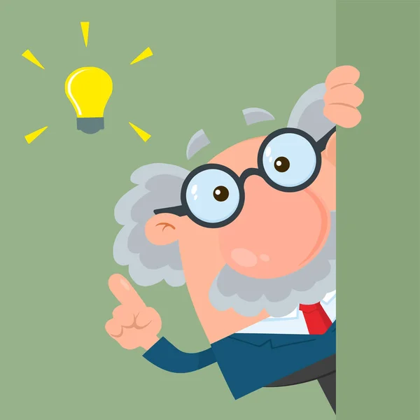 Professor Scientist Cartoon Character Vector Illustration — Stock Vector