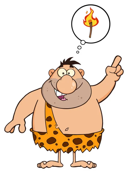 Höhlenmensch Zeichentrickfigur Vektor Illustration — Stockvektor