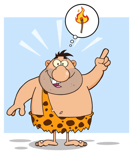 Höhlenmensch Zeichentrickfigur Vektor Illustration — Stockvektor