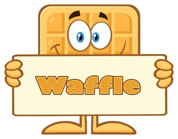 Chef Square Waffle Cartoon Mascot Character — Stock Vector