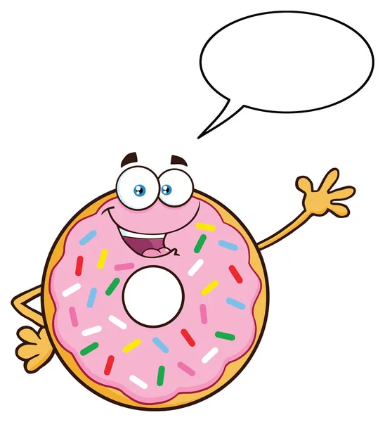 Chocolate Donut Caráter Mascote Desenhos Animados — Vetor de Stock