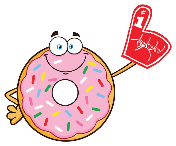 Personaje Mascota Historieta Del Donut Del Chocolate — Vector de stock