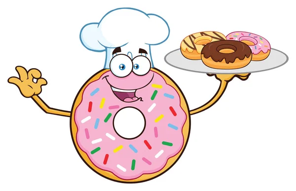 Σοκολάτα Donut Cartoon Mascot Χαρακτήρα — Διανυσματικό Αρχείο