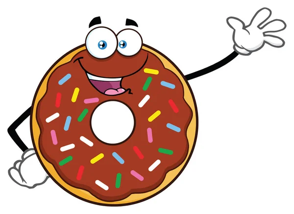 Chocolate Donut Cartoon Mascot Character — Stock Vector