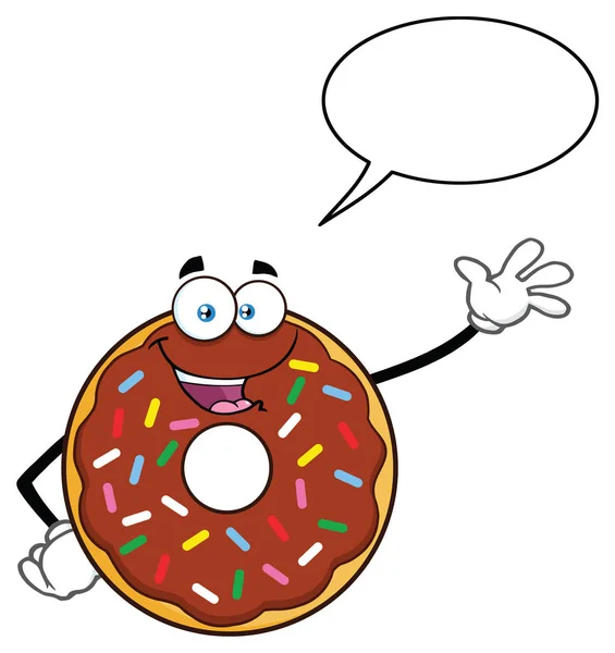 Caractère Mascotte Donut Chocolat — Image vectorielle