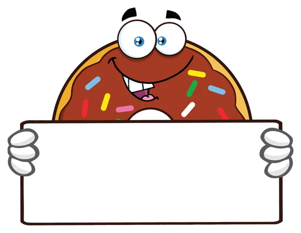 Caractère Mascotte Donut Chocolat — Image vectorielle