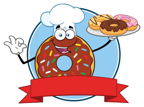 Шоколад Donut Cartoon Mascot Character — стоковий вектор