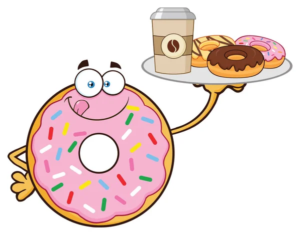 Schokolade Donut Cartoon Figur — Stockvektor