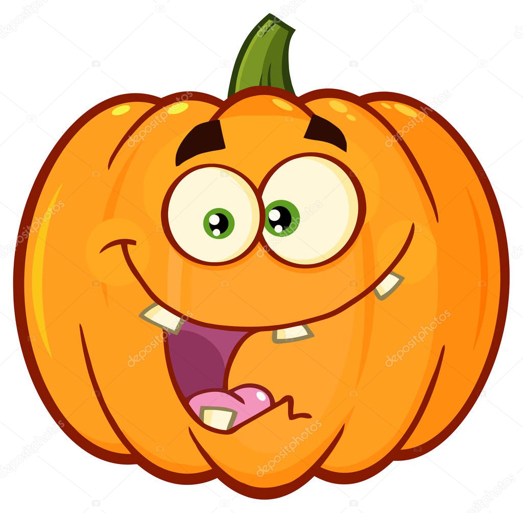 Pumpkin Vegetables Cartoon Emoji Character 