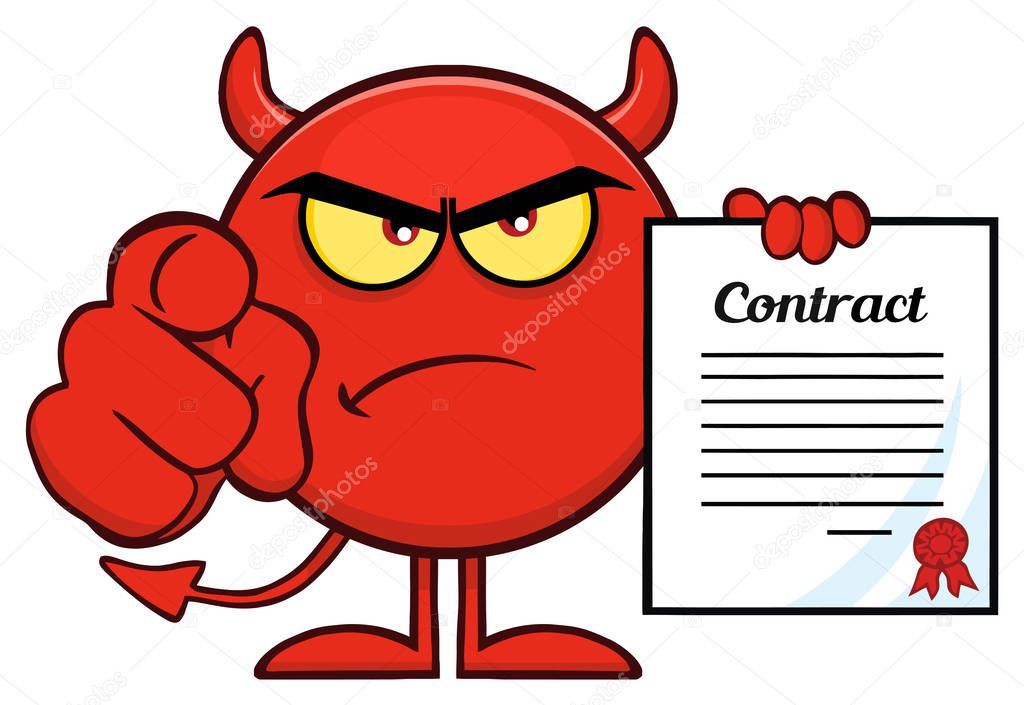 Red Devil Cartoon Emoji Character