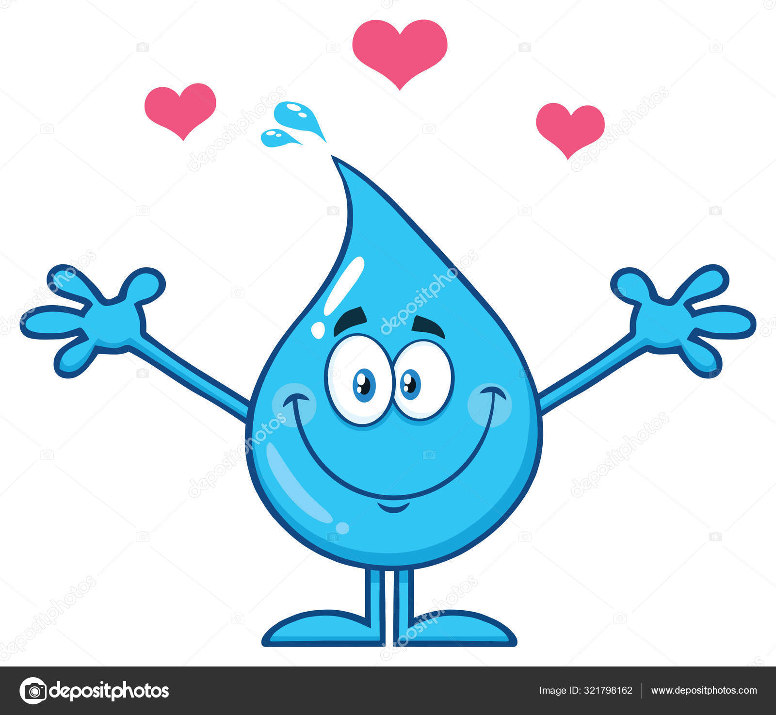 물방울 마스코트 캐릭터 스톡 벡터 - ©HitToon 321798162, image size:1600x1474