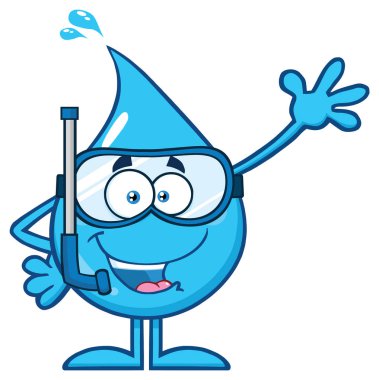 Mavi Su Damlası Çizgi Film Maskotu Karakteri