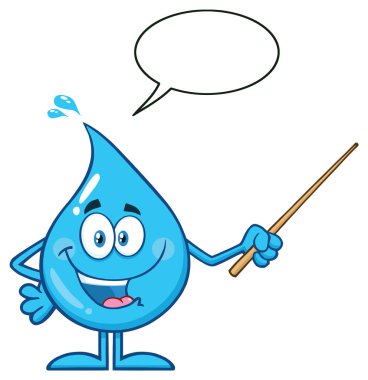 Mavi Su Damlası Çizgi Film Maskotu Karakteri