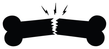 Kemik Kırılma Çizgisi Çizim Tasarım Vektörü Resimleri İzole Edildi