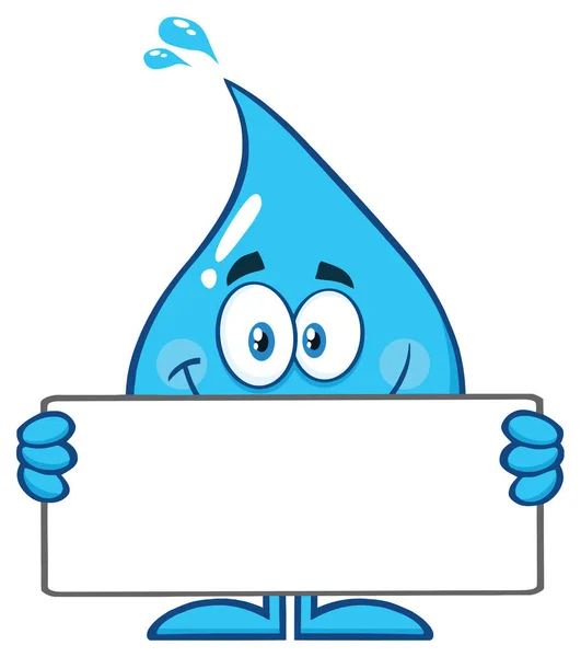 Blue Water Drop Cartoon Mascot Character — Stock Vector