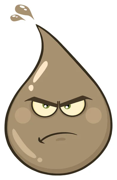 Dirty Water Drop Cartoon Mascot Character — Stock Vector