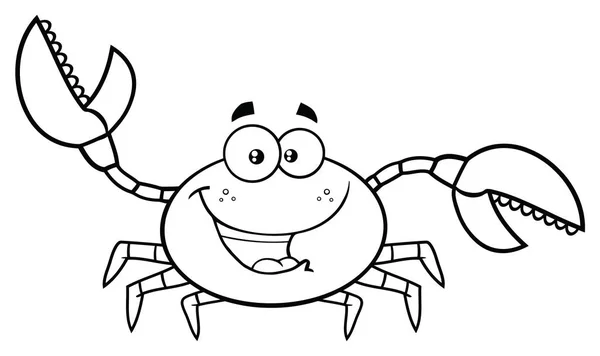 Happy Crab Cartoon Mascot Character Vector Illustration — Stock Vector