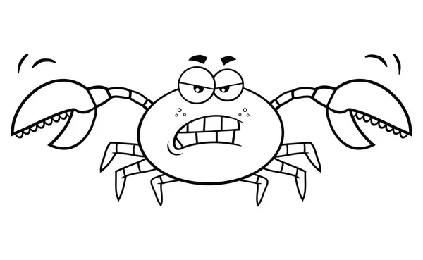 Happy Crab Cartoon Mascot Character Vector Illustration — Stock vektor