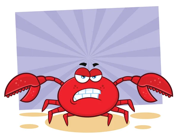 Happy Crab Cartoon Mascot Character Vector Illustration — Stock Vector