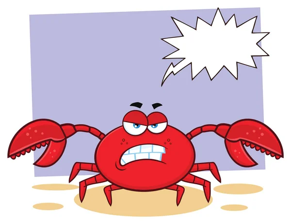 Glücklich Krabbe Cartoon Maskottchen Charakter Vektor Illustration — Stockvektor