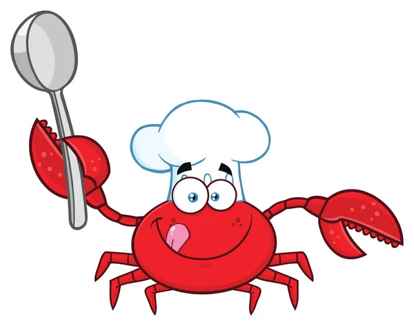 Illustration Vectorielle Personnage Mascotte Crabe Heureux — Image vectorielle