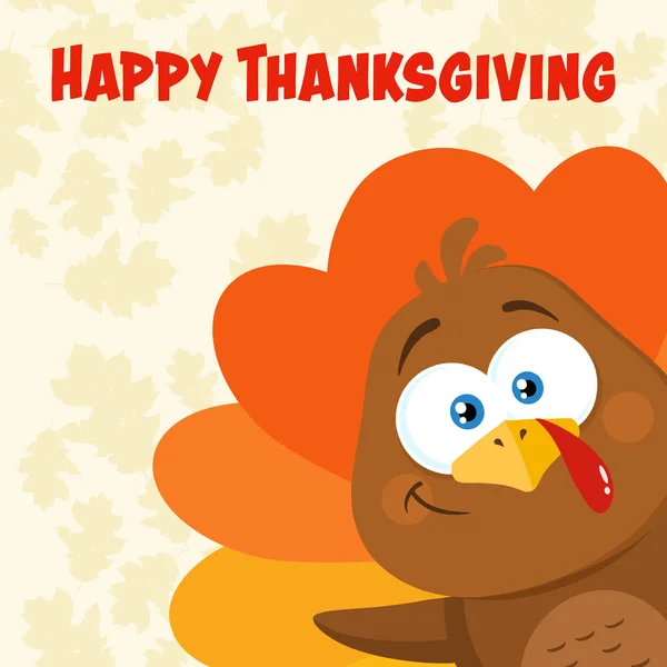 Happy Turkey Bird Cartoon Character — Stockový vektor
