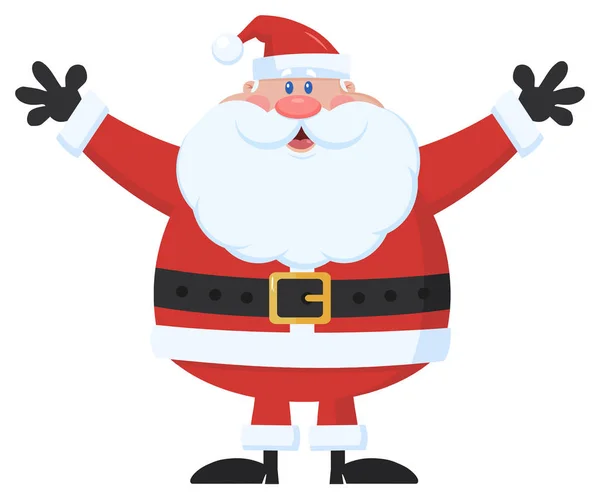Jolly Santa Claus Cartoon Mascot Χαρακτήρας Διάνυσμα Εικονογράφηση Επίπεδη Σχεδίαση — Διανυσματικό Αρχείο