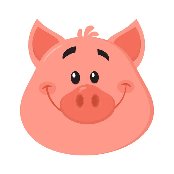 Cute Świnia Postać Kreskówki Wektor Ilustracja Płaski Projekt — Wektor stockowy