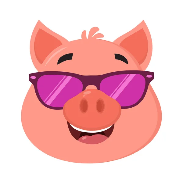 Cute Pig Cartoon Character Vector Illustration Flat Design — Stock vektor