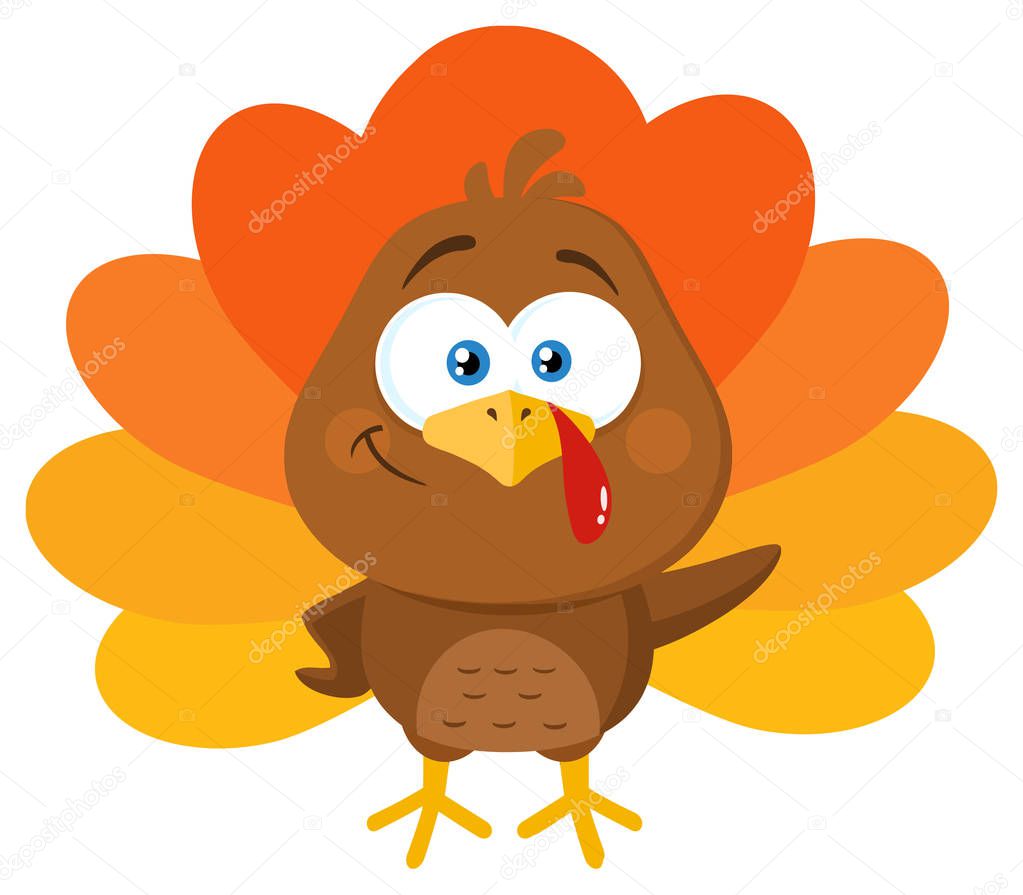 Happy Turkey Bird Cartoon Character