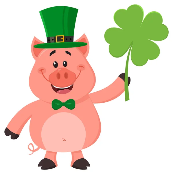 Cute Pig Cartoon Character Vector Illustration Flat Design — Stock Vector