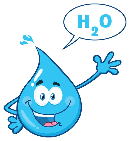 Clipart Εικονογράφηση Μπλε Νερό Drop Cartoon Mascot Χαρακτήρας — Διανυσματικό Αρχείο