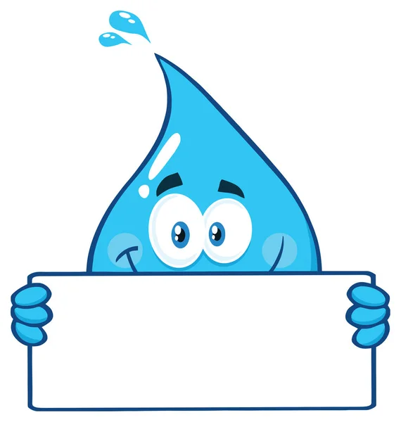 Clipart Illustration Blue Water Drop Cartoon Mascot Character — Stock Vector