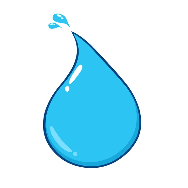 Clipart Illustration Blue Water Drop Cartoon Mascot Character — Stock Vector