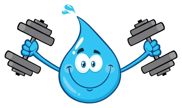 Clipart Ilustração Blue Water Drop Caráter Mascote Desenhos Animados —  Vetores de Stock