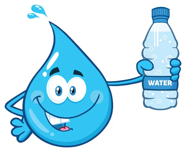 Clipart Ilustración Gota Agua Azul Personaje Mascota Dibujos Animados — Archivo Imágenes Vectoriales