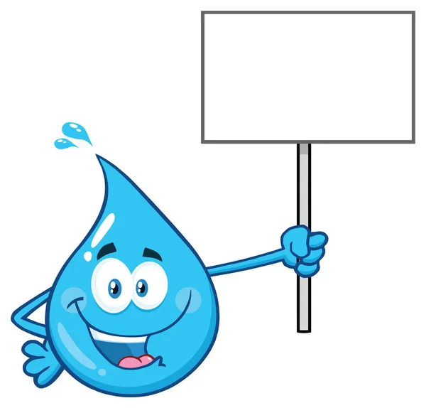 Clipart Illustration Blue Water Drop Cartoon Mascot Character — Stock vektor
