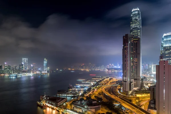 Victoria Harbour Night — Stock Photo, Image