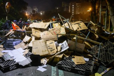 Hong Ko 'daki Çin Üniversitesi' nde iki numaralı köprü savaşı.