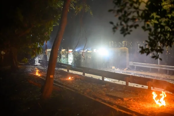 Slag bij brug nummer twee in de Chinese universiteit van Hong Ko — Stockfoto