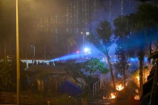 Slag bij brug nummer twee in de Chinese universiteit van Hong Ko — Stockfoto