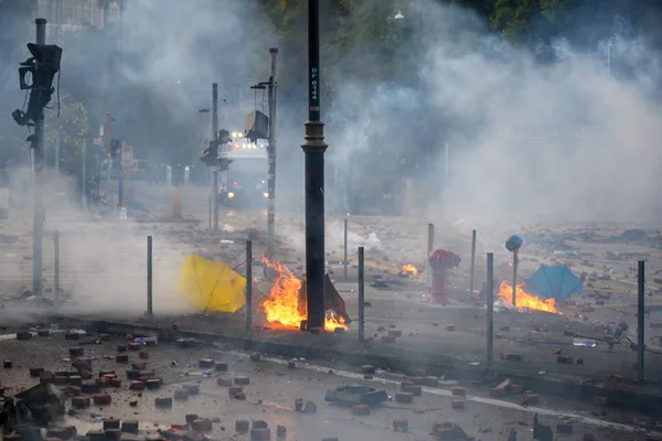 Första dagen av belägringen av Polyu — Stockfoto