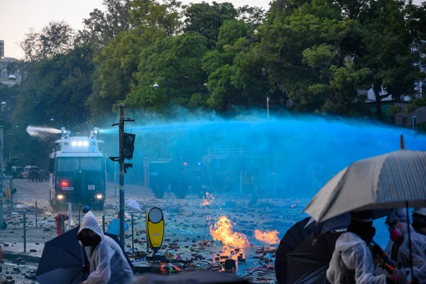 De eerste dag van het Beleg van Polyu — Stockfoto