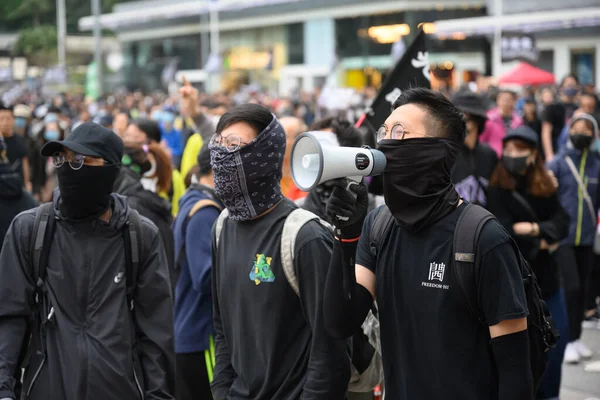 Hong Kong - 1 Ocak 2020: Bir milyon kişi demoya katıldı, genel oy hakkı talebi, 2020 doğrudan Yasa Konseyi seçimleri, işlevsel seçmenler olmaksızın.