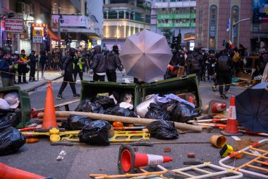 Hong Kong - 1 Ocak 2020: Bir milyon kişi demoya katıldı, genel oy hakkı talebi, 2020 doğrudan Yasa Konseyi seçimleri, işlevsel seçmenler olmaksızın.