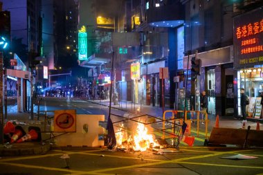 Hong Kong - 1 Ocak 2020: Bir milyon kişi demoya katıldı, genel oy hakkı talebi, 2020 doğrudan Yasa Konseyi seçimleri, işlevsel seçmenler olmaksızın.