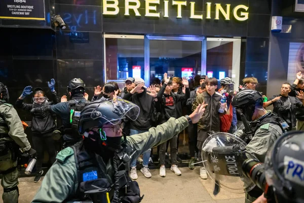 Hongkong Januar 2020 Eine Million Teilnehmer Bei Einer Demonstration Forderung lizenzfreie Stockfotos