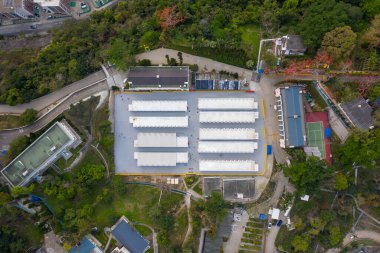Lei Yue Mun, Hong Kong - 16 Mart 2020: Lei Yue Mun Park ve Holiday Village karantina kampına dönüştürüldü.
