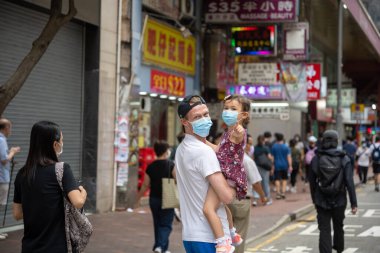 Hong Kong - 24 Mayıs 2020: Ant Ulusal Güvenlik Yasası Hong Kong 'da protesto. Polis göz yaşartıcı gaz.