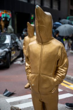 Hong Kong - 24 Mayıs 2020: Ant Ulusal Güvenlik Yasası Hong Kong 'da protesto. Polis göz yaşartıcı gaz.